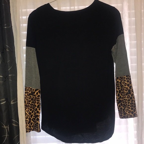 Leopard, Black, and Grey Top - Picture 3 of 3